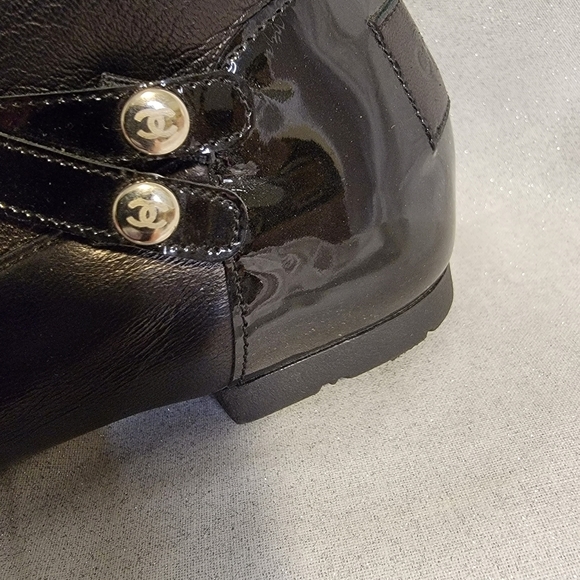CHANEL Black Lambskin Riding Style Boots 36 - Picture 5 of 10